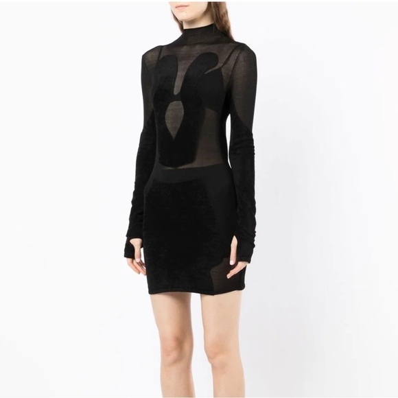 New Dion Lee Chenille Intarsia Knit Black Mini Dress Size 4 - Picture 13 of 14